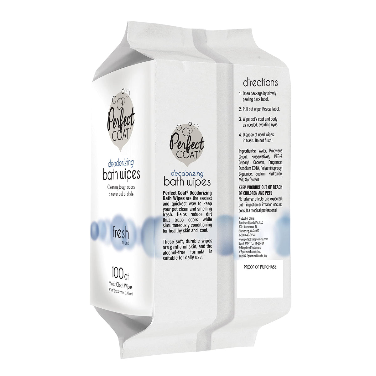 Perfect Coat Deodorizing Bath Wipes for Dogs – 100 Count – image 4