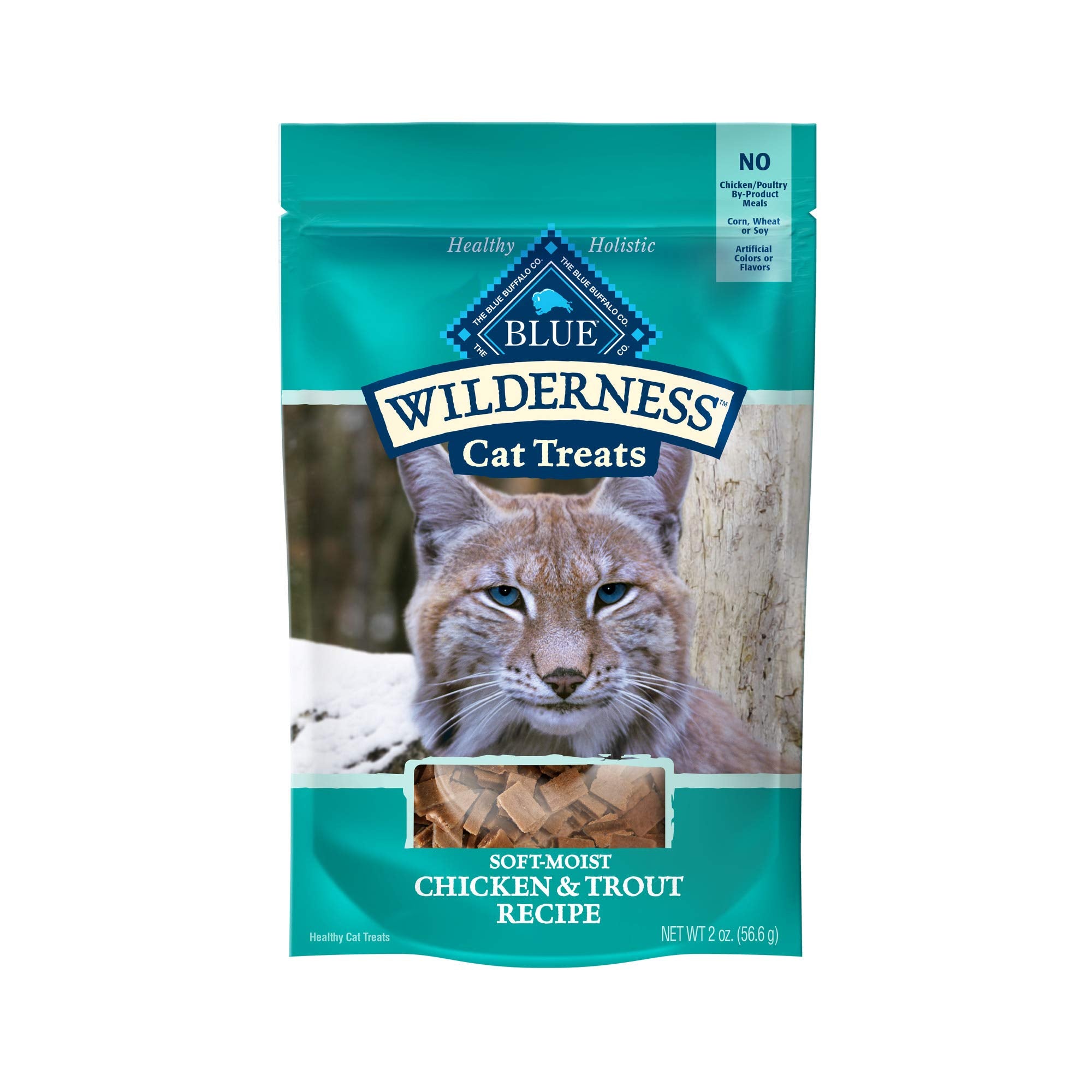 Blue Buffalo Wilderness Grain Free Soft-Moist Cat Treats, Chicken & Trout 2-oz Bag