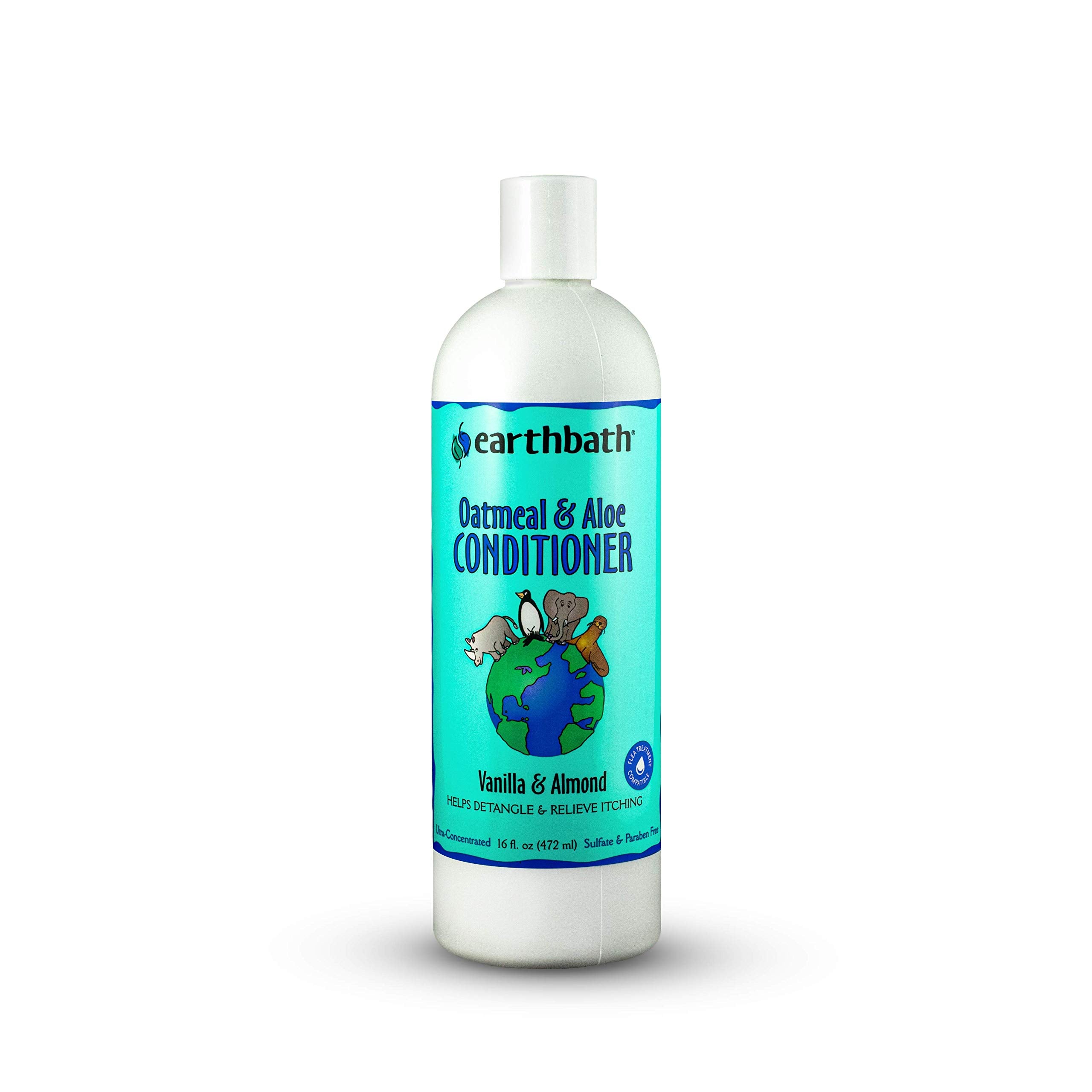 earthbath Oatmeal & Aloe Conditioner, Vanilla & Almond, 16 oz - Dog Conditioner for Allergies & Itching, Dry Skin - Made in USA