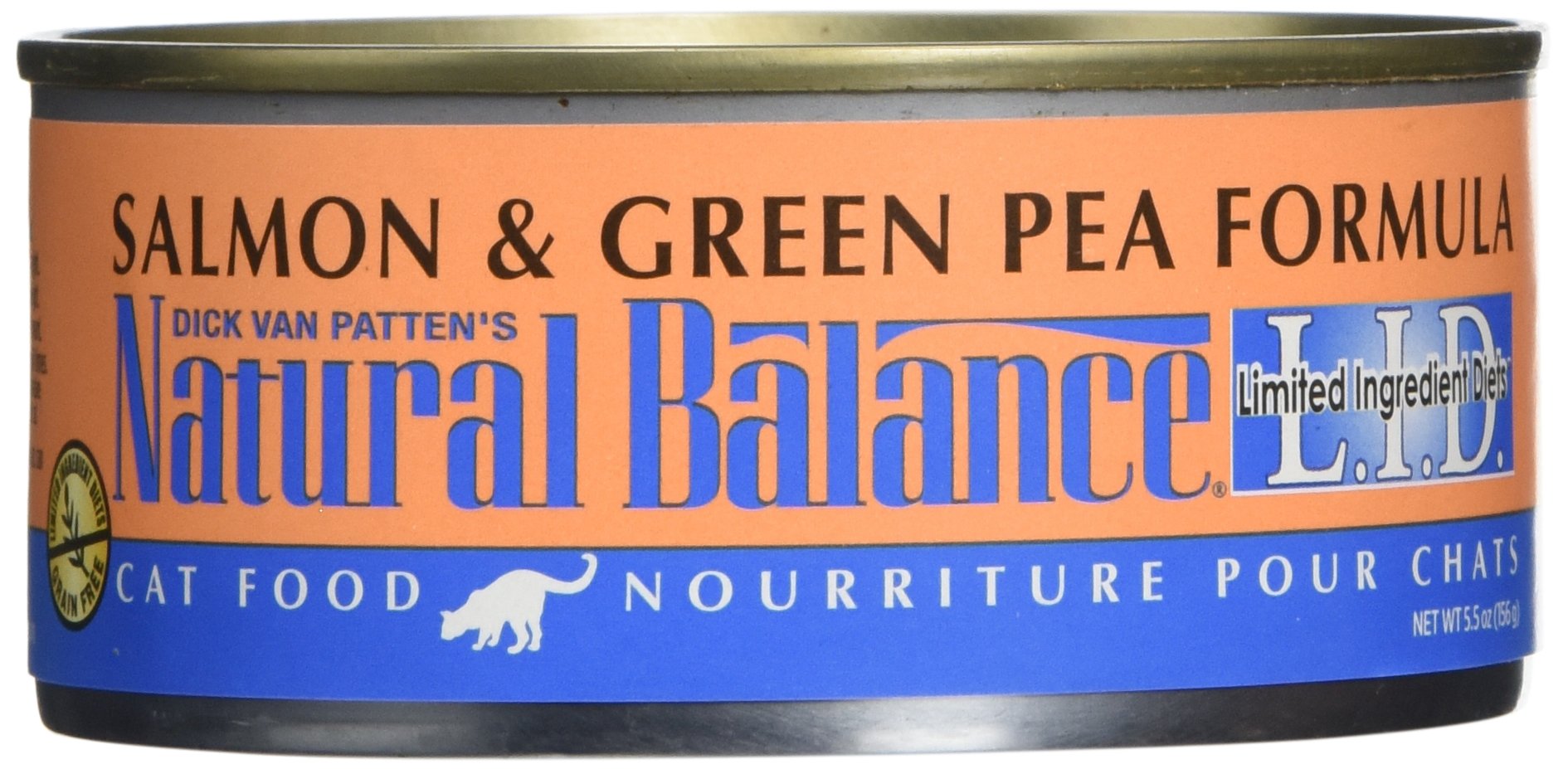 Dick Van Patten'S Natural Balance Limited Ingredient Salmon And Green Pea Canned Cat Food (Case Of 24), 5.5 Oz.