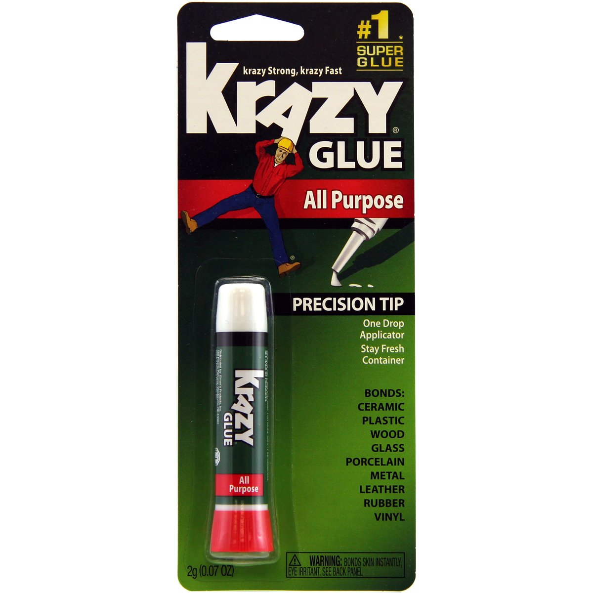 Krazy Glue KG58548R Glue Tube, 0.07 oz, Multicolor