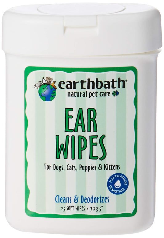 earthbath, Dog Ear Wipes - Gentle Dog Ear Cleaner, Best Pet Wipes for Dogs & Cats, Made in USA, Cruelty-Free Dog Wipes, Keep Your Pet's Ears Naturally Clear & Infection Free - 30 Wipes (1 Pack)