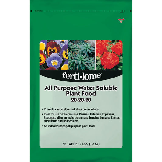 Fertilome (11722) All Purpose Water Soluble Plant Food 20-20-20 (3 lb.)