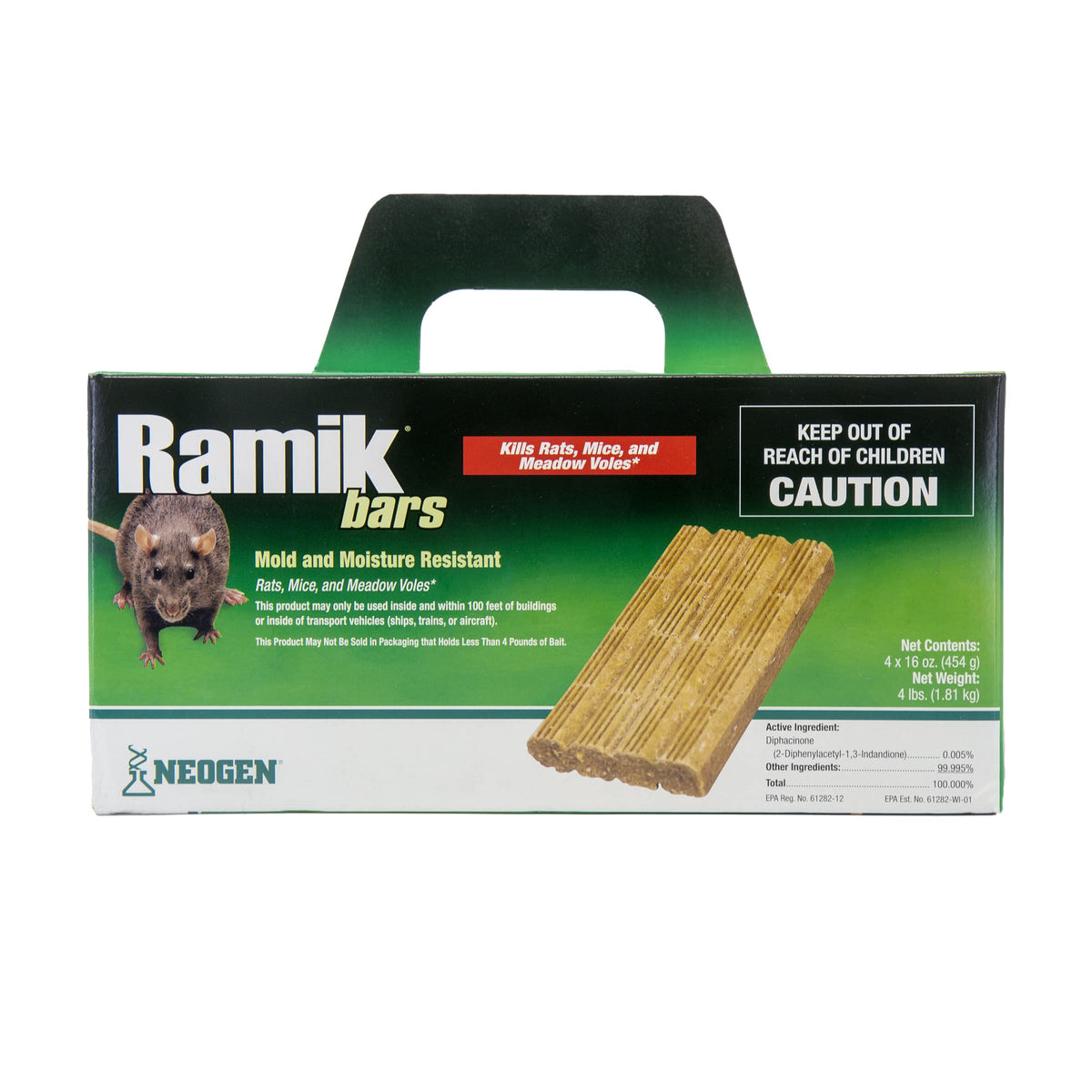 Neogen Ramik Fish-Flavored Rodenticide Bars – 4 × 16 oz