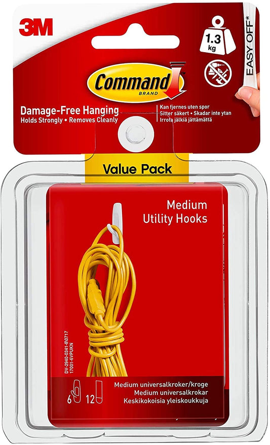 Command 17001-VP-6PK Value Pack Medium Utility, 6 Hooks, Diopter 1.5, 6 Count