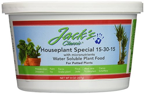 J R Peters Inc Jacks 51508 Classic 15-30-15 Houseplant Special Fertilizer, 8-Ounce