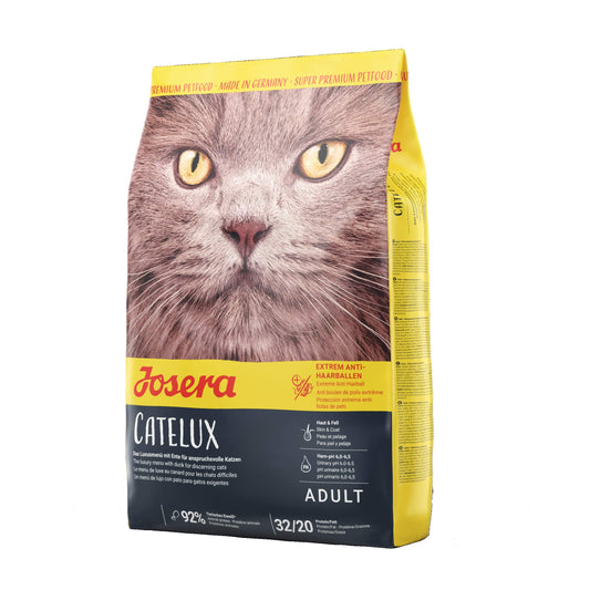 JOSERA Catelux (1 x 2 kg) | Katzenfutter mit Anti-Haarballen-Effekt | Super Premium Trockenfutter für ausgewachsene Katzen | 1er Pack