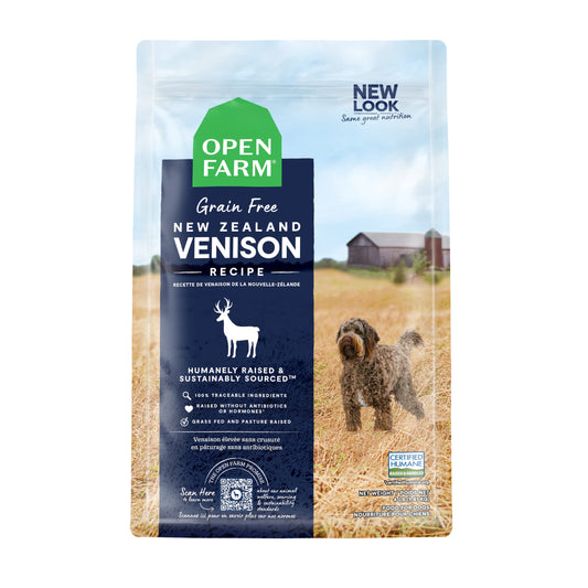 Open Farm New Zealand Venison Grain-Free Dry Dog Food, 100% Humanely Raised High-Protein Recipe with Non-GMO Superfoods and No Artificial Flavors or Preservatives, 22 lbs