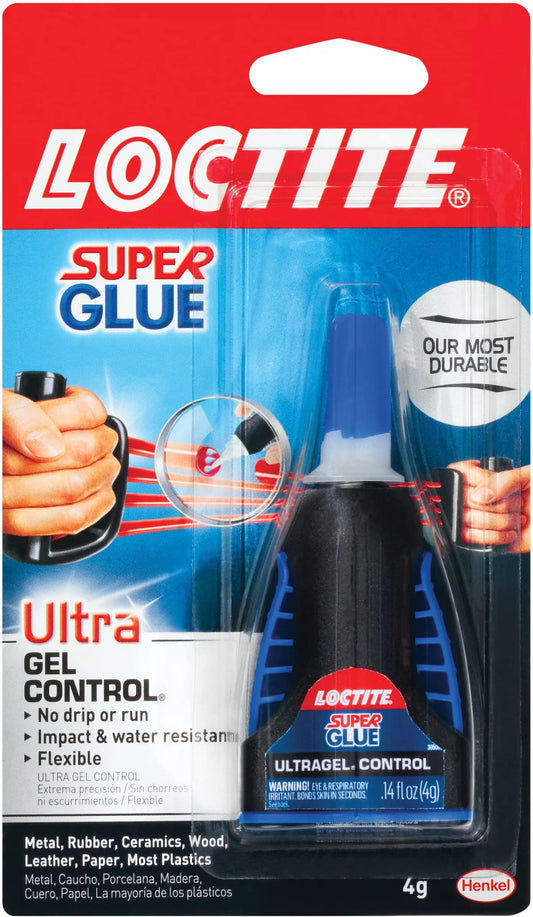 Loctite Super Glue Ultra Gel Control, Clear Superglue, Cyanoacrylate Adhesive Instant Glue, Quick Dry - 0.14 fl oz Bottle, Pack of 1