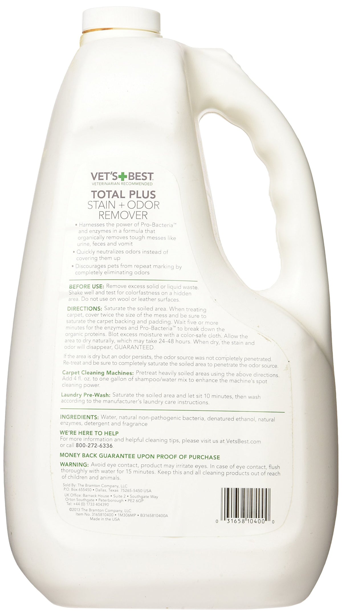 Vet's Best Total Plus Stain & Odor Remover – 1 Gallon – image 2