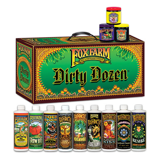 Hydrofarm FX14109 Fox Farm Dirty Dozen Liquid Nutrient Plant Food Starter Kit