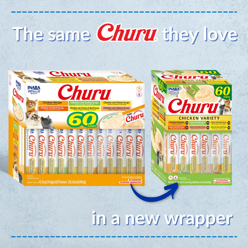 INABA Churu Lickable Cat Treats – Chicken Variety, 60 Tubes – image 3