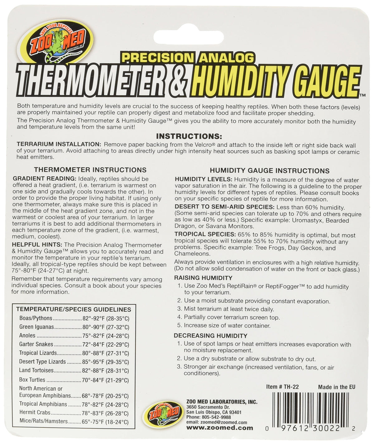 Zoo Med Dual Analog Thermometer & Humidity Gauge – image 2