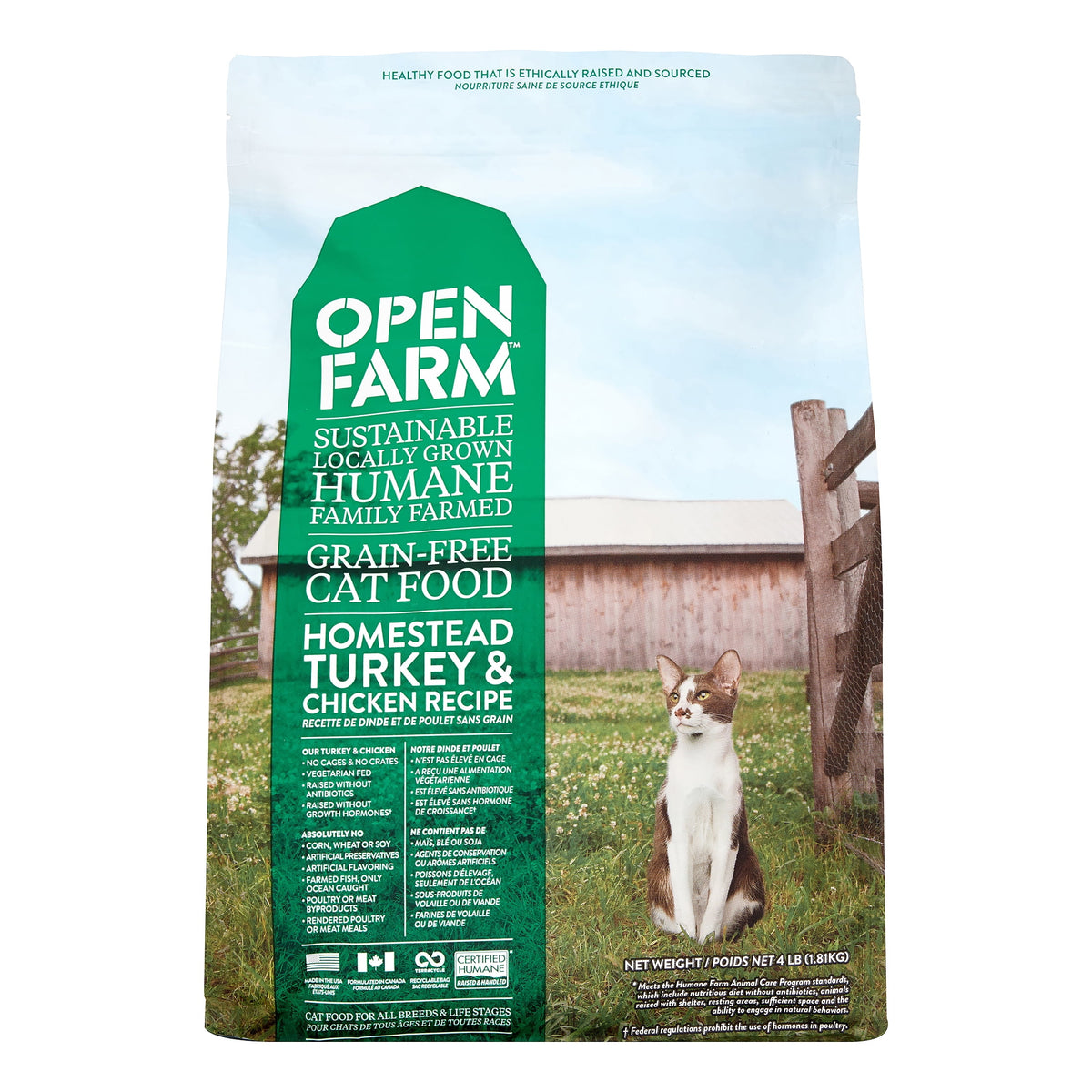 Open Farm Turkey & Chicken Grain-Free Dry Cat Food – 4 lb