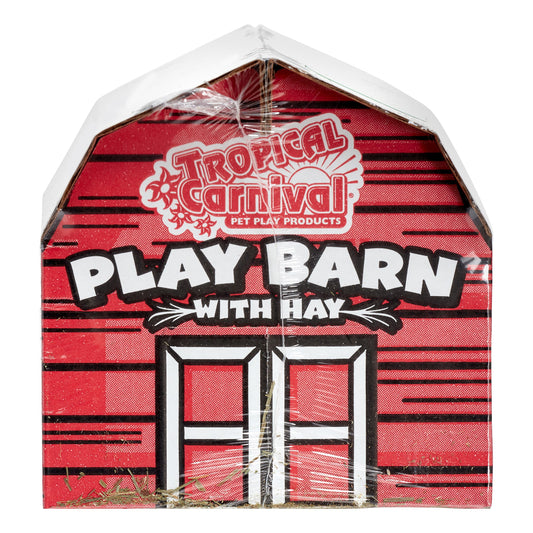 Brown's Tropical Carnival Play Barn with Hay Small Animal House, 3 Oz