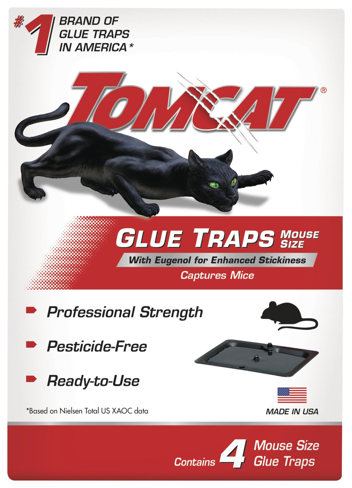 Tomcat Mouse Glue Traps with Immediate Grip Glue – 4 Pack