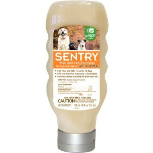 Sentry flea and tick dog shampoo with Oatmeal, 18 oz bottle