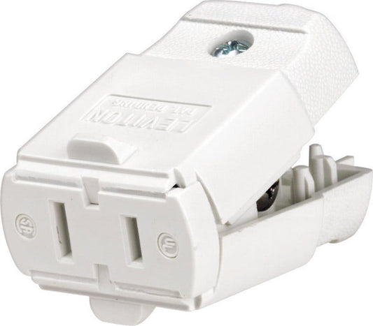 Leviton Clamlite Connector Light Duty,Polarized 15 Amp Csa Wht Bulk Pack of 10