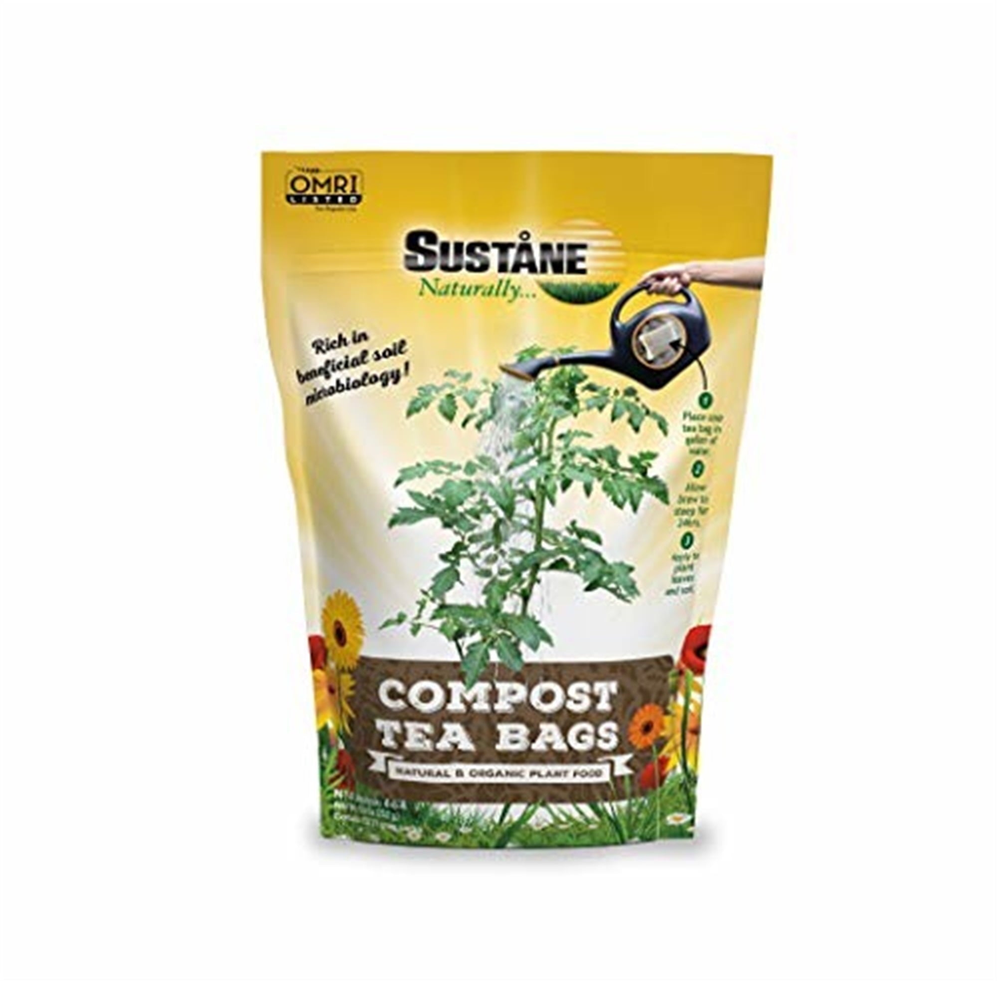 Sustane Compost Organic Tea Bags Plant Fertilizer, 12 Count Per Bag